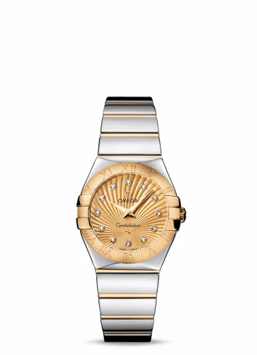 Omega Constellation Quartz 27 Polished Stainless Steel / Yellow Gold / Champagne Supernova 123.20.27.60.58.002 (12320276058002)